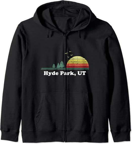 Vintage Hyde Park, Utah Home Souvenir Print Zip Hoodie